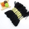 Black Embroidery Floss, 24 Skeins Embroidery Thread Friendship Bracelet String,