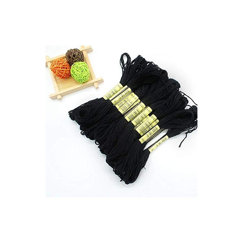 Black Embroidery Floss, 24 Skeins Embroidery Thread Friendship Bracelet String,