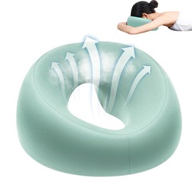 LYPPUL Massage Gesichtswiegenkissen, Massagekissen Kopf Loch, U-förmige Lochkissen Massage Kopfstütze Für Bett, Massagebett Kopfstütze Für Schreibtische, Spa, Salon, Massagebett (Grün)