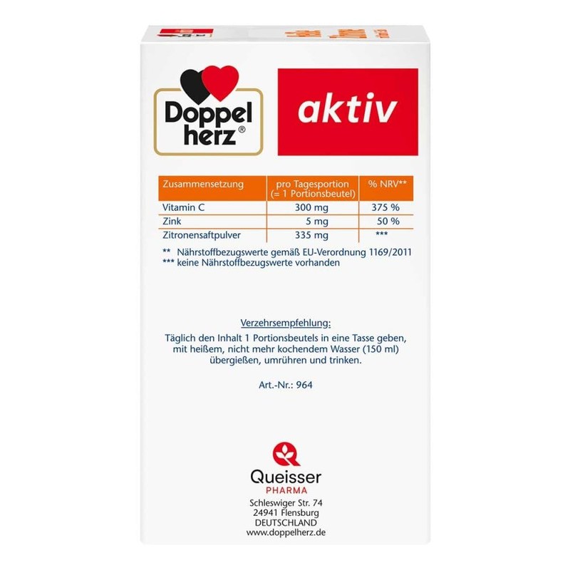 Doppelherz Hot Lemon Vitamin C + Zinc Granules Pack of