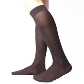 Ciocca Men's Long Socks, Made of Finest Egyptian Cotton 100% - 6 Pairs - Three Sizes - Durable, Dark Assortment - 6 Pairs