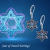 Star of David Earrings Sterling Silver Cross Star of David