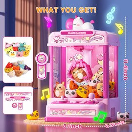 Skirfy Claws Machines for Kids Age 6+, Mini Vending Machines Girls Unicorns Toys with Sound & 20 Mini Plush Toys,Arcades Game Indoor Toy for Home Party Birthday