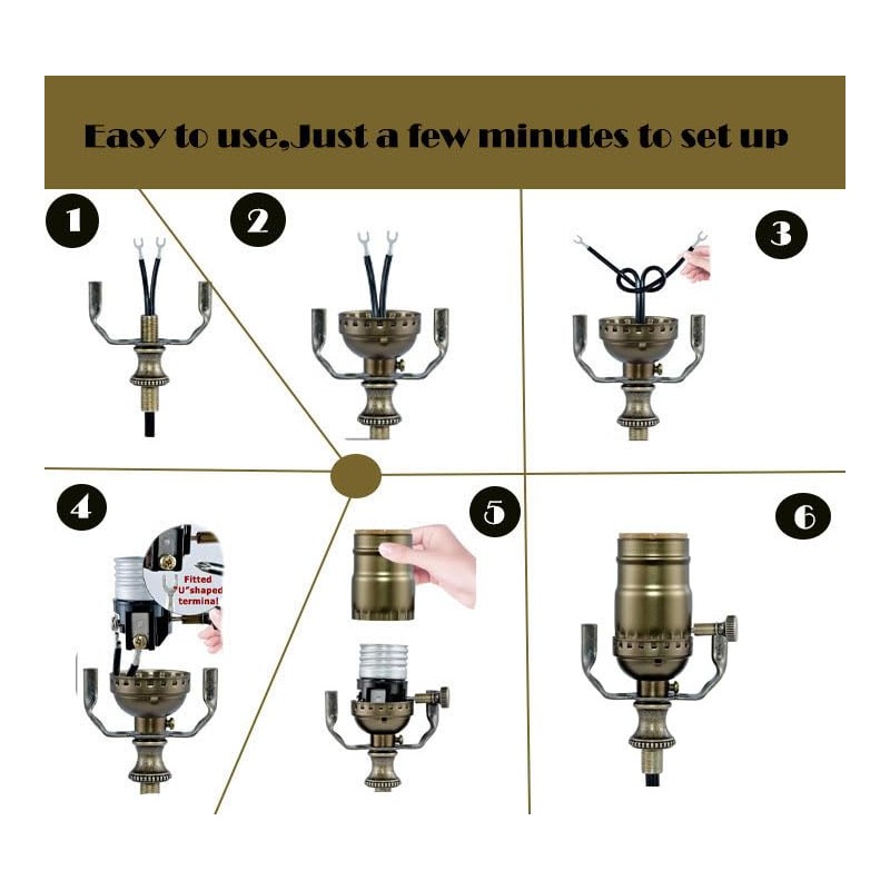 WOYTTSYSM 3-Way Table and Floor Lamp Sockets with Push ON/OFF