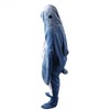 Wearable Shark Sleeping Bag Soft Cozy Flannel Hooded Blanket for