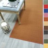 Kapaqua Custom Size Burnt-Orange Solid Plain Rubber Backed Non-Slip Hallway