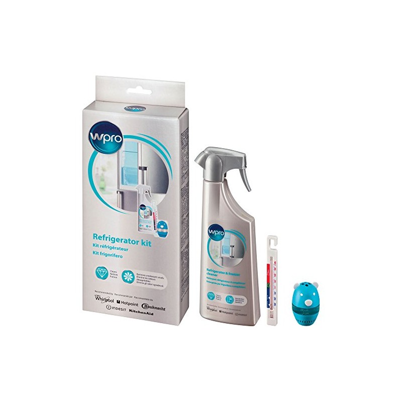 wpro COL015 - Kühlschrankzubehör/ Kühlen-Set inkl. Kühlschrank-Reiniger, Geruchsabsorber und Thermometer