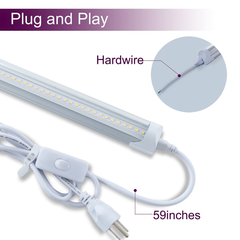HOLDWILL 6 Pack LED Shop Light, 4FT 24W 6000K Daylight