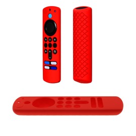 YINETTECH Fernbedienung Schutzhülle mit Handschlaufe Kompatibel mit Alexa Voice Remote 2021 (3rd Gen) / Fire TV Stick 4K 2021 Silikon Hülle Rot