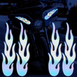 ZWYYW Flame Decals for Cars, Flame Stickers for Helmet, Reflective Decals for Motorcycles Bike Skateboard Decoration, 4 PCS