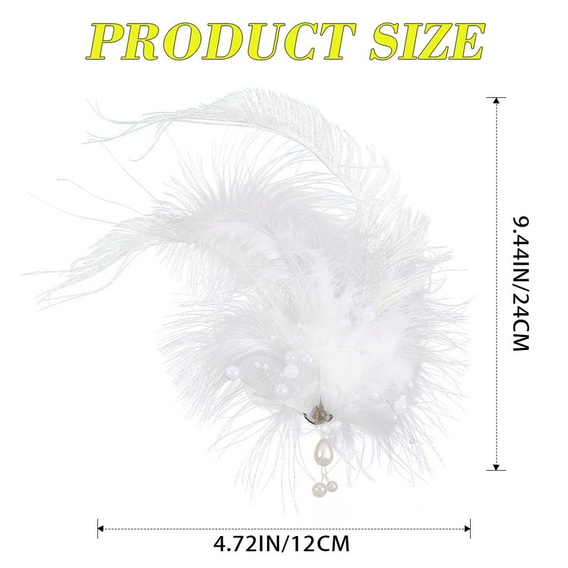 Feather Hair Clip 1920 Flapper Hair Accessories for Women