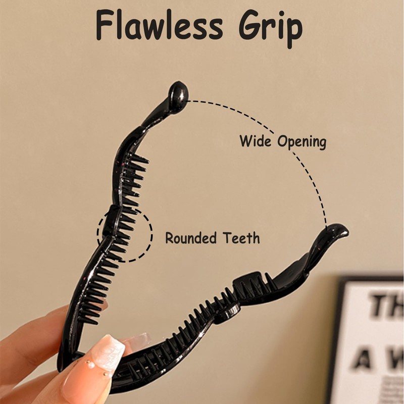 Banana Clips Flat Hair Clips for Women,Medium Claw Clips Flat