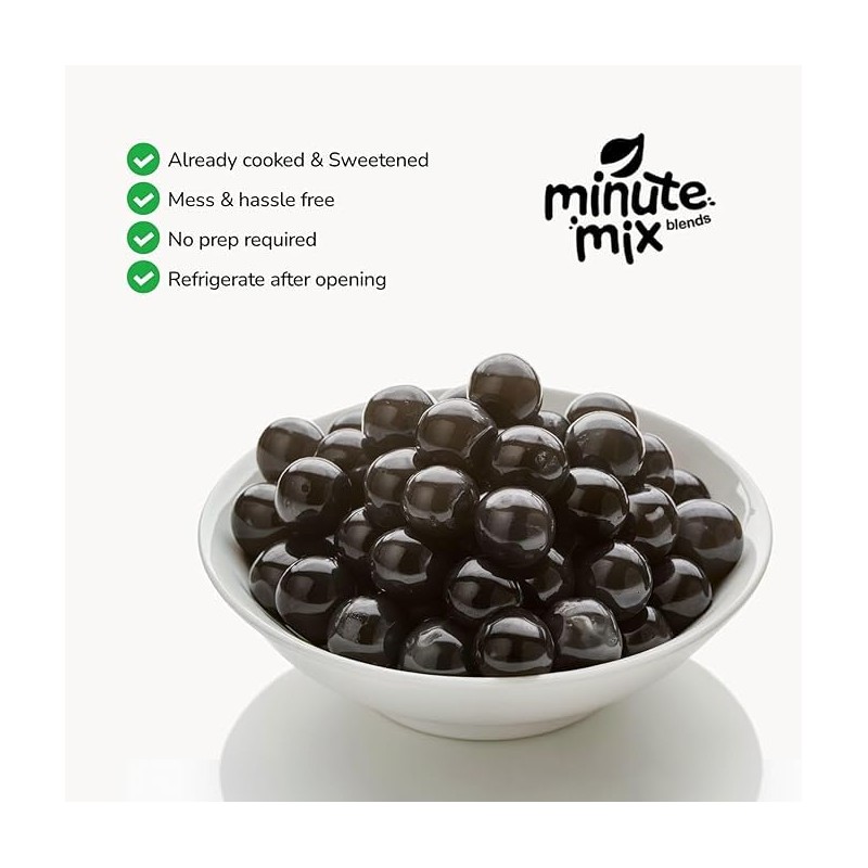 Minute-Mix Boba Kosher Quick Cook REAL Tapioca (Brown Sugar) Boba
