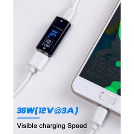 Poyiccot Type C USB Adapter 10Gbps Type C Female to USB A Female Converter with LED USB Output Display, USB 3.2 Standard OTG Compatible, USB C to USB A Converter Connector, Compatible with MacBook,