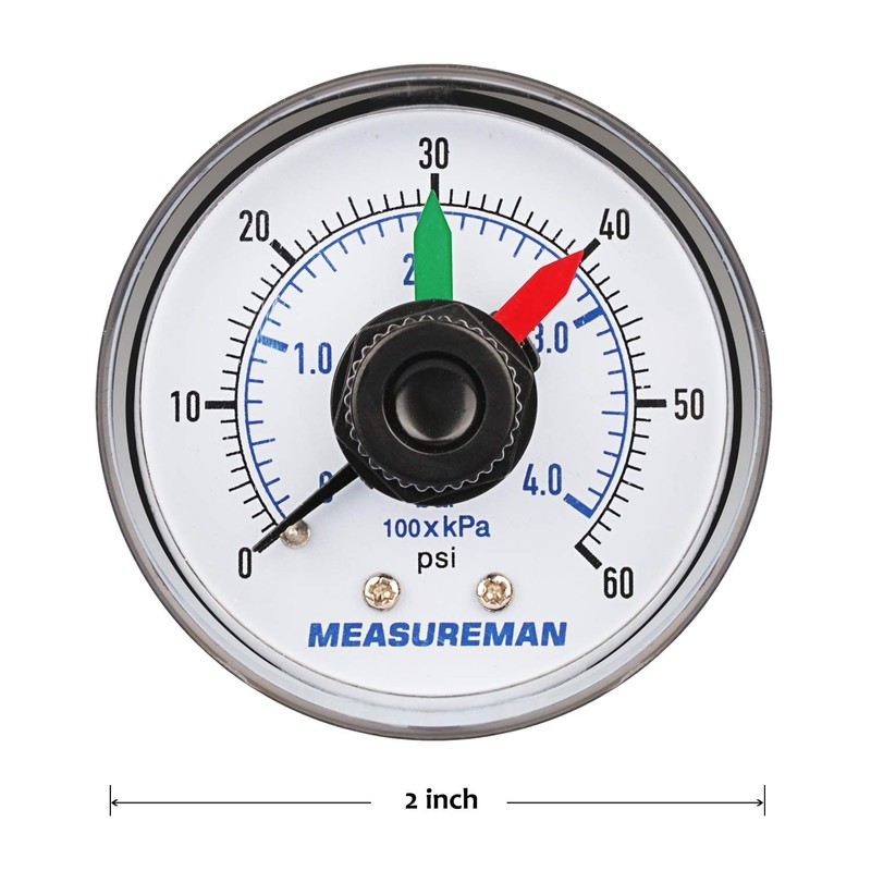 MEASUREMAN Boxed Pressure Gauge with Dial Replacement for Select Filters,