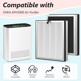 2 Packs APH3000 Replacement Filters Compatible with KNKA APH3000 Air Purifi-er for Home Large Room Bedroom Up to 2325 Ft², 2 in 1 APH3000 Filter