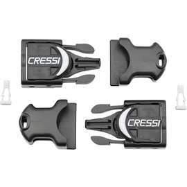 Cressi Buckles for Fins, Black, Rondine - Reaction - Frog Plus