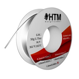 HTM Industrial Solder Wire 1.2mm (50g) High-Temp Flux Core - 60/40 Tin Lead Alloy for Thick Cables & Sheet Metal