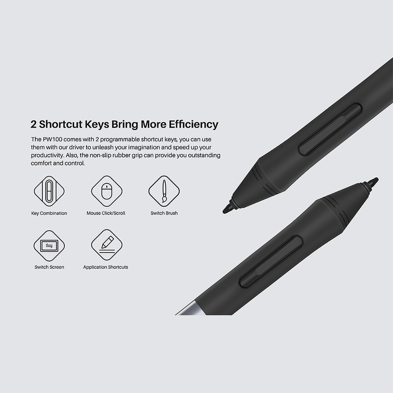 Huion PW100 Digital Pen Battery-free Digital Pen with 2 Programmable