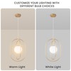 LMSOD Gold Pendant Light with Frosted Glass Globe, Mid Century