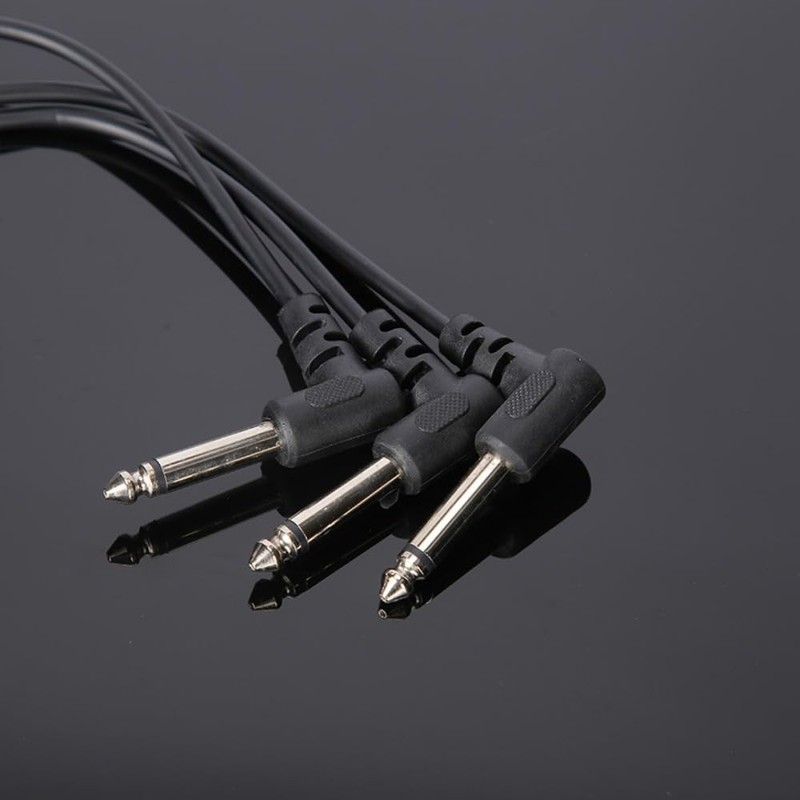 EMSTAR 6 Pack 6 Inch Guitar Patch Cables, Black Guitar