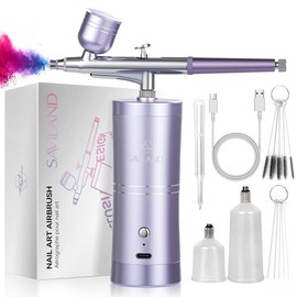 SAVILAND Aerógrafo para Uñas: Creatividad Ilimitada de Arte de Uñas Kit Pro de Aerógrafo de Doble Modo Recargable Boquilla de 0.3mm Set de Maquillaje 