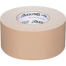 Shurtape Colored Cloth Duct Tape, Duck Pro Professional Grade, for Industrial Color-Coding, HVAC and Automotive, PC-618, 72mm x 60yd, 10.0 mil, Beige, 1 Roll (105478)