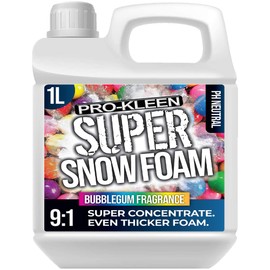 Pro-Kleen Super Snow Foam Car Shampoo 1L - Produces Extra Thick Foam - pH Neutral & Super Concentrate Formula (Bubblegum)