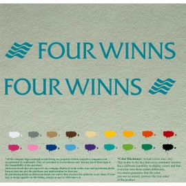 Pair 12" Four Winns Compatible Replacement Decal Vinyl Stickers * Turquoise* Vinyl Stickers Boat Outboard Motor Lot of 2