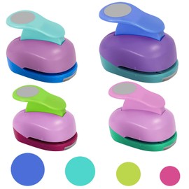 WANDGU 4 Piece Paper Punch Set: Round Paper Punch, Paper Punch, Round Motif Punch, 4 Sizes, Round Paper Motif Hole Punch, Punch Set, for DIY, Scrapbooking, Photo Albums (9 mm, 16 mm, 25 mm, 38 mm)