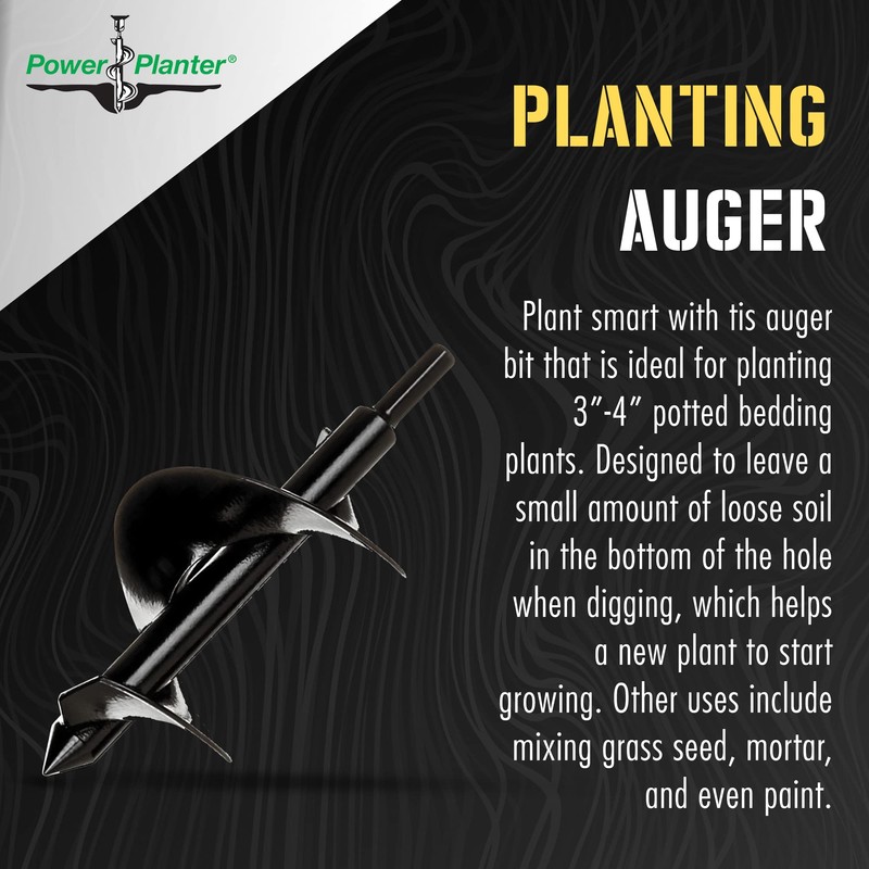 Power Planter Bulb & Bedding Black Auger Bit (3"x7") with