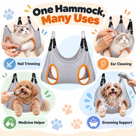 Adjustable Polyester Pet Grooming Hammock Sling for Cat and Small to Medium Dog Nail Trimming
