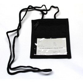 Wallets Plus Nylon ID / Trade Show / Badge Holder with Neck Cord - Black