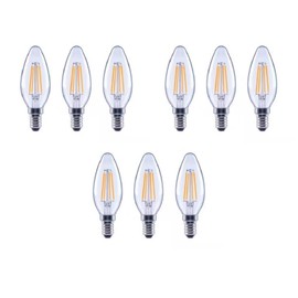 EcoSmart 60-Watt Equivalent B11 Clear Filament Vintage Style LED Light Bulb Daylight (9-Pack)