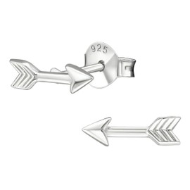 Arrow .925 Sterling Silver Very Very Tiny Stud Earrings (Hypoallergenic)