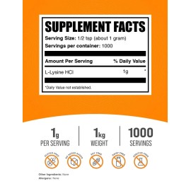 BulkSupplements L Lysine Powder 2.2 Pounds Nutritional Supplement For General Health And Well...