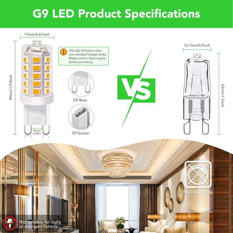 BUBO G9 LED Bulb 2700K Soft White 430 Lumens, 3W