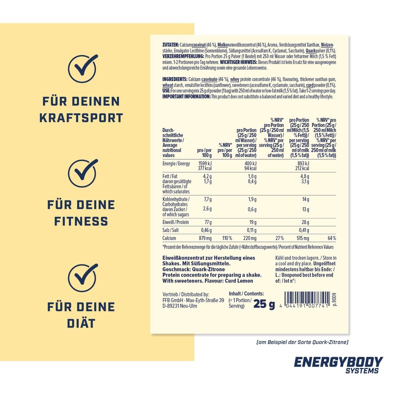 Energybody® Mega Protein Powder Sample Pack 1-5 x 25 g