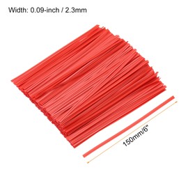 MECCANIXITY 300Pcs Twist Ties 6" Bread Ties Metallic Plastic Closure Tie for Plastic Bag, Tying Bread, Candy, Cookies, Gift Bags Red