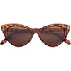 Ladies Vintage Cat Eye Brown Lens Sunglasses Leopard Frame