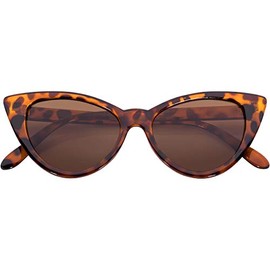Ladies Vintage Cat Eye Brown Lens Sunglasses Leopard Frame