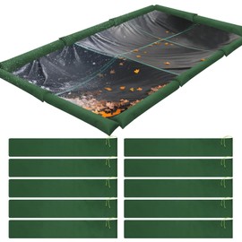 10 Pack Pool Cover Weights Sand Bags, 4FT Silicone Coated Canvas Pool Cover Tubes No-Leaking Frost Resistance for Winter Inground Swimming Pool Cover