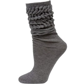The Branch Eloise Women's Cotton Slouch Socks, Woman's Knee High Boot Socks (Jet Gray)