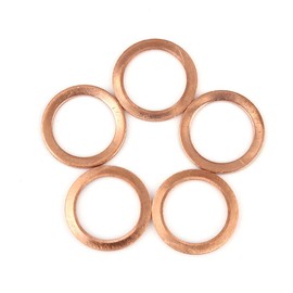 X AUTOHAUX Car Copper Flat Washer Sealing Ring 18 x 25 x 1.5 mm Pack of 5