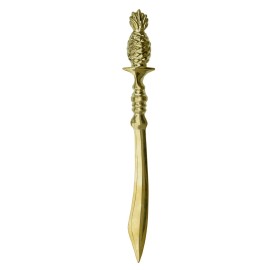 8-1/4" Solid Brass Pineapple Letter Opener- Antique Vintage Style