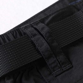 OCHENTA Kids Boy's Youth Quick Dry Elastic Waist Outdoor Cargo Shorts for Hiking Camping Fishing Black Tag 160-9-10 Years