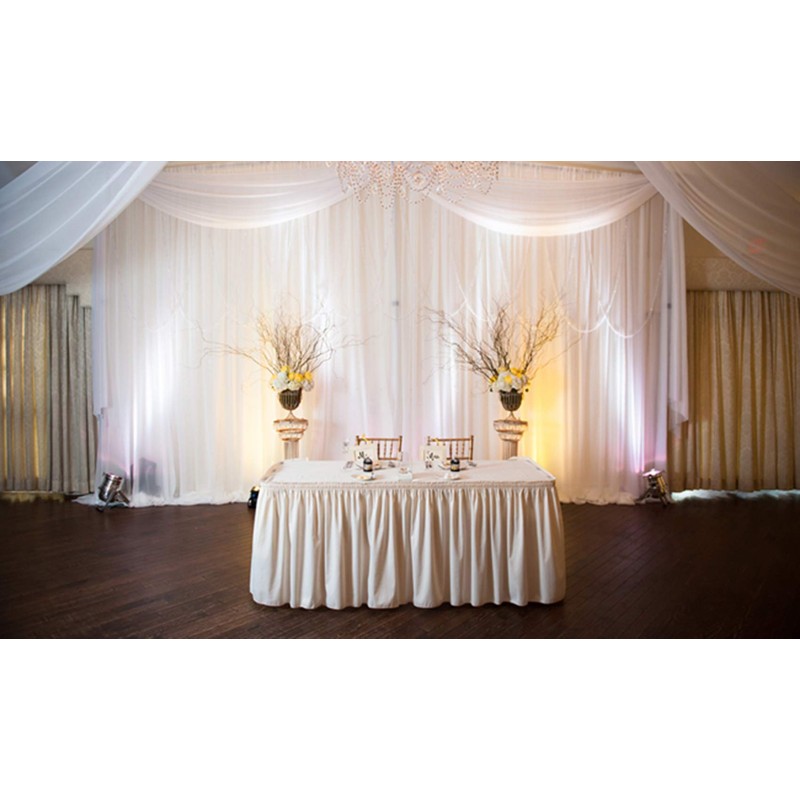 AK Trading 115" x 120" White Chiffon Drapes Panels for