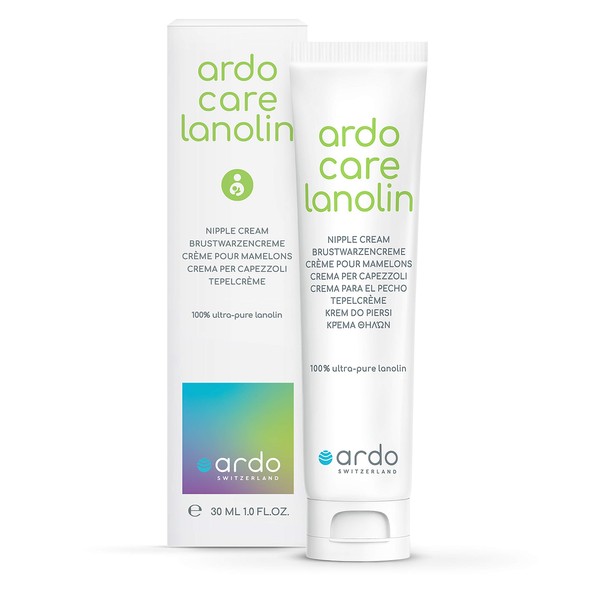 ARDO Care Lanolin Nipple Cream 30ml for Breastfeeding Baby for New Mum - Made from 100% Ultra-Pure Lanolin. Breast Feeding Nipplecream for Nursing.
