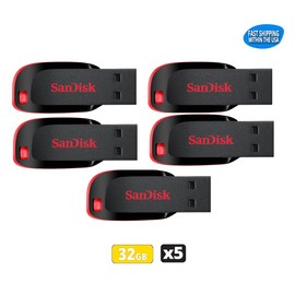 SanDisk Cruzer Blade 32GB USB 2.0 Flash Drive Thumb Drive Pen Drive (5 Pack)