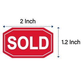 Sold Stickers 2 x1.2 inch Stickers for Retail Store Fluorescent Red 520 Sold Point Labels for Pricing Inventory Control Shop Yard Tag